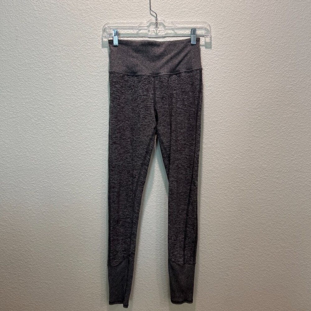 Alo Yoga High Rise Full Length Leggings Bottom Cuff Grey Heather Small